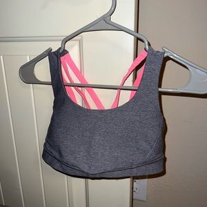 selling lululemon gray/pink bra